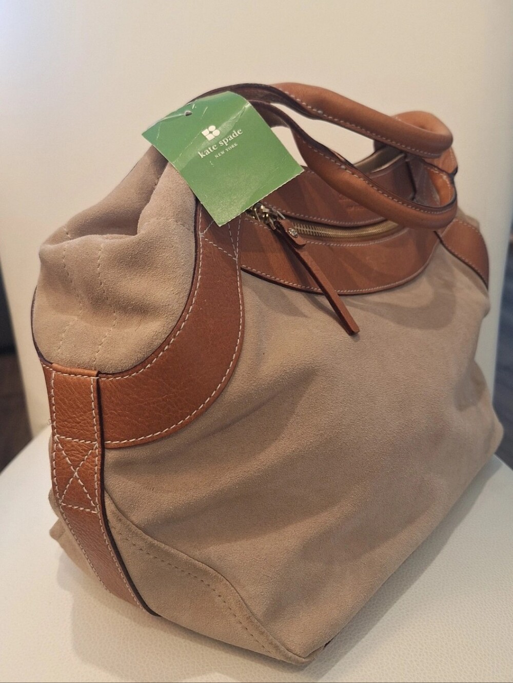 Kate Spade Tan Suede Top Handle Bag NWOT - Picture 5 of 10
